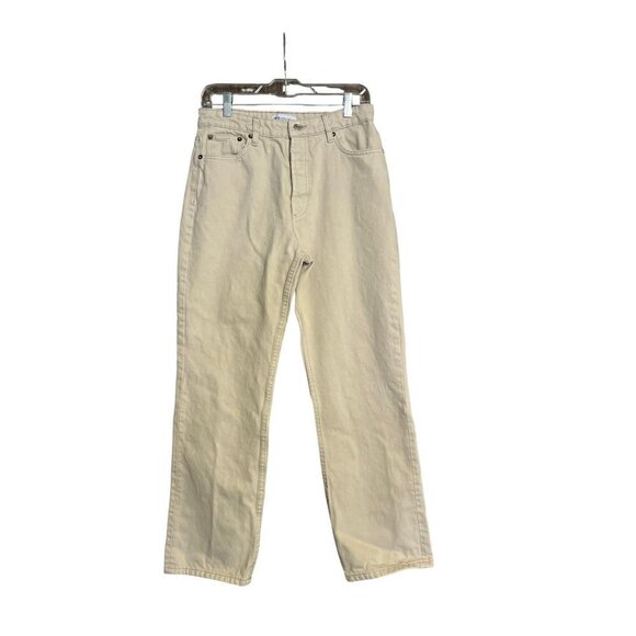Women's Zara Tan, Cream Denim Pants / Jeans, Size 18, Button Fly - Picture 1 of 6